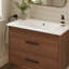 Meuble-lavabo mural 30 po à 2 tiroirs, fermeture brun rougeâtre