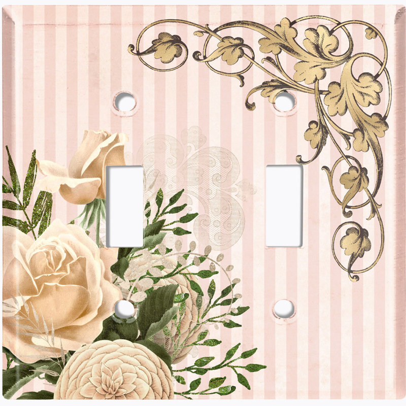 Patterned 2 - Gang Toggle Light Switch Standard Wall Plate