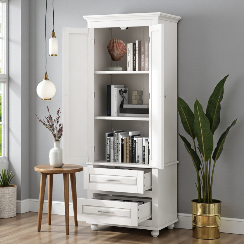 Belamy 24.2'' Wide 2 - Drawer Storage Cabinet, White