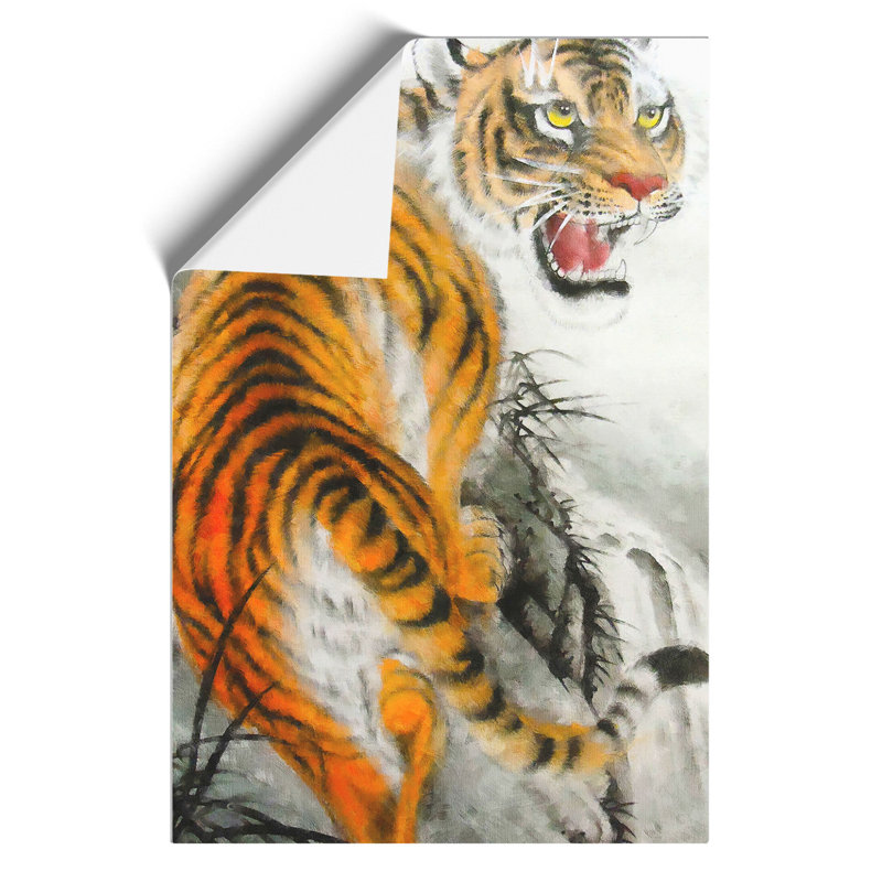 Oriental Tiger Painting - Frameless Print, 59cm H x 42cm W x 0.1cm D