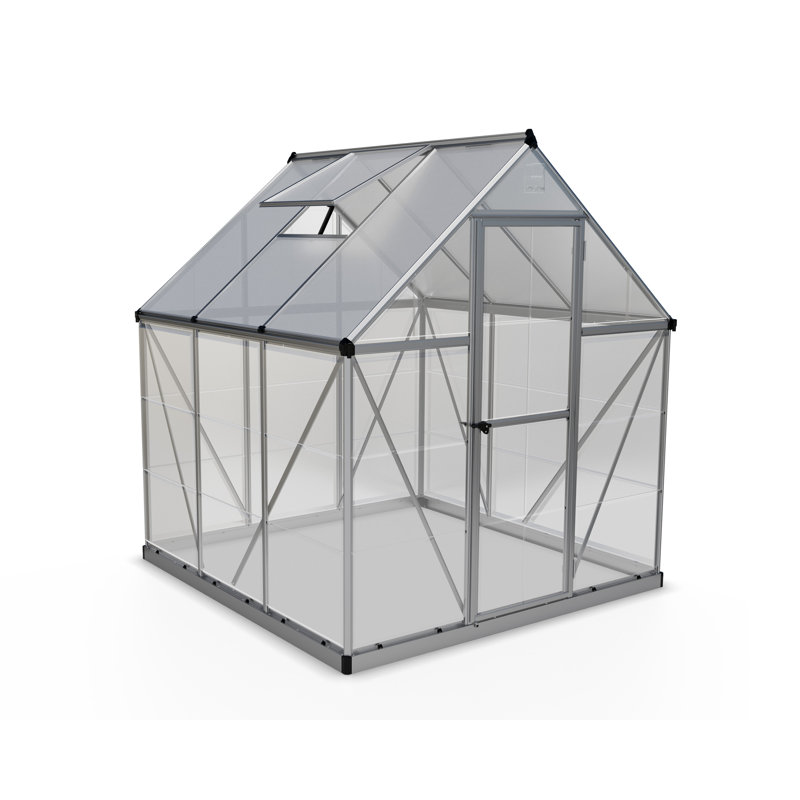 Hybrid 6' W x 6' D Greenhouse, Silver