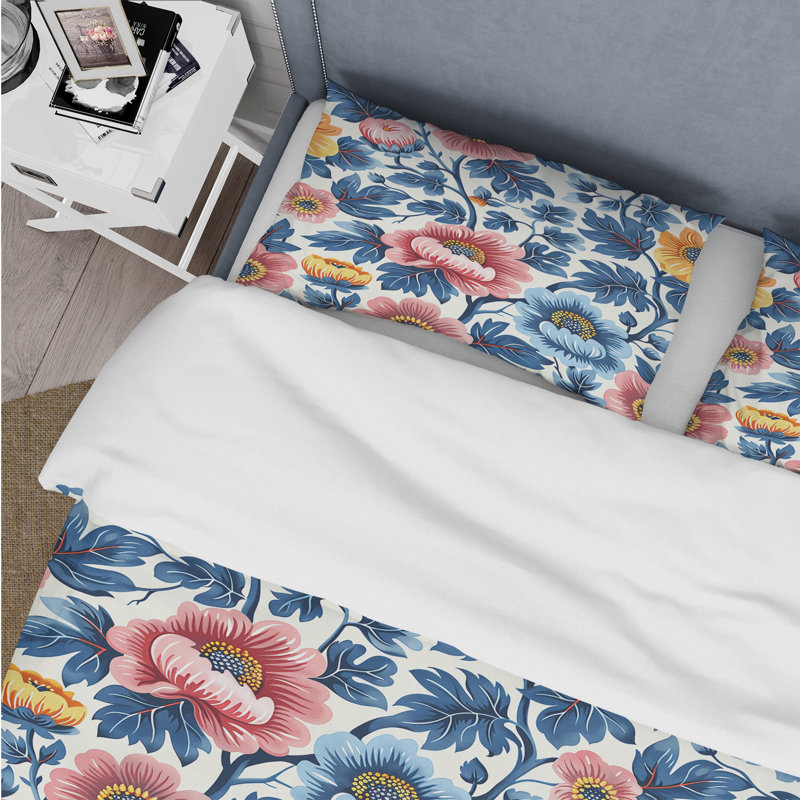 Ensemble de housse de couette Traditional, Housse de couette pour grand lit et 2 taies décor
