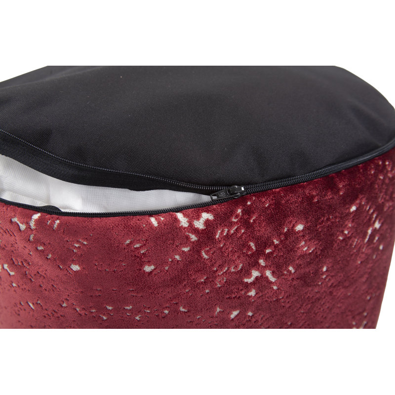 Upholstered Pouf, Pasini Ruby Polyester Blend