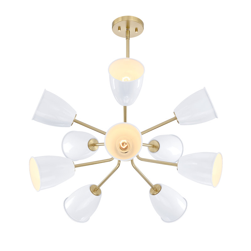 Lustre sphérique spoutnik à 10 lumières Kynthia, Blanc