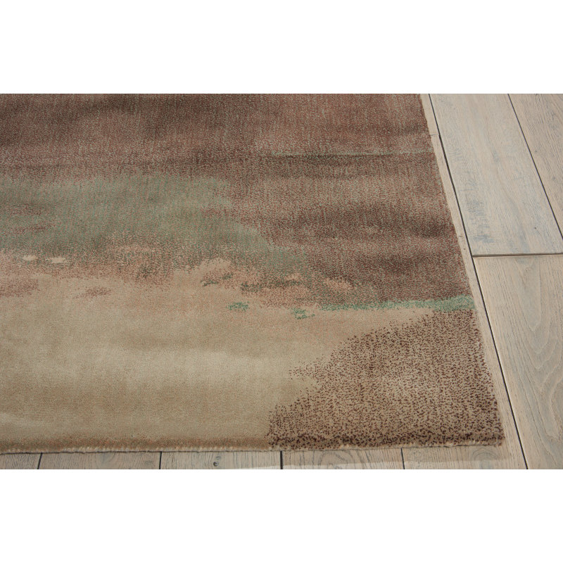 Wool Abstract Area Rug in Cream/Gray/Light Tan, Rectangle 4' x 6'