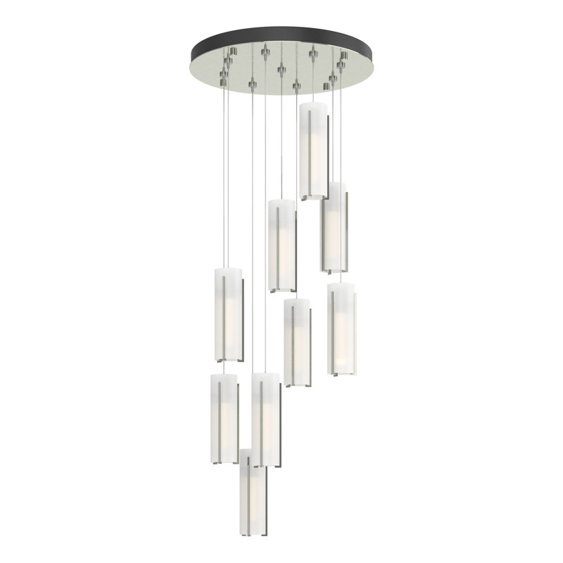 Exos 9 - Light Cylinder Pendant, Sterling, White, 13" - 80"