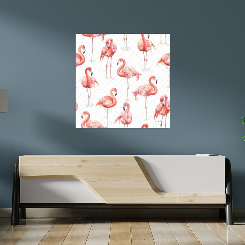 Motif gracieusement rose Ia Flamingo, art tropical, H 36 po x l 36 po