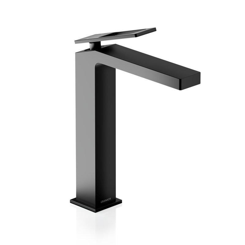 Gough Tall Bathroom Faucet with Drain & Valved, Single Handle Faucet for Bathroom Sink and Vessel, One-Hole Matte Black Bathroom Faucets with Ceramic Cartridge, Bathroom Fixtures