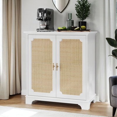 Buffet avec portes décoratives en rotin, armoire de rangement pour buffet, console, armoire décorative, convient aux couloirs, entrées, salons