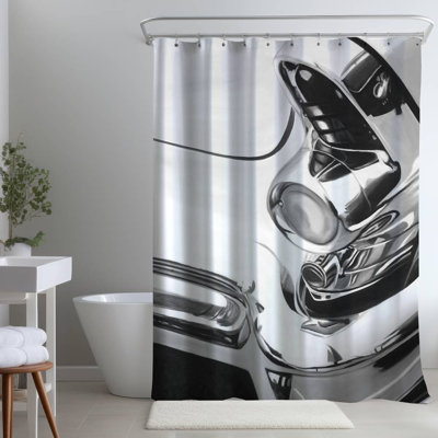 Shower Curtain TR62 – Polyester Shower Curtain, Dye Sublimation Print, 71" W × 74" L