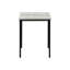 Table moderne 3 pièces avec plateaux en stratifié gris et structure élégante en métal noir, style contemporain, 3 aimants