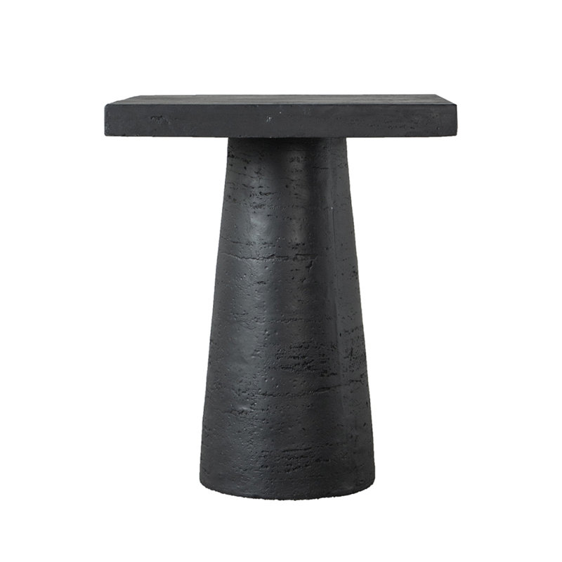 20X20x24" Square Side Table With Pedestal Base, Black