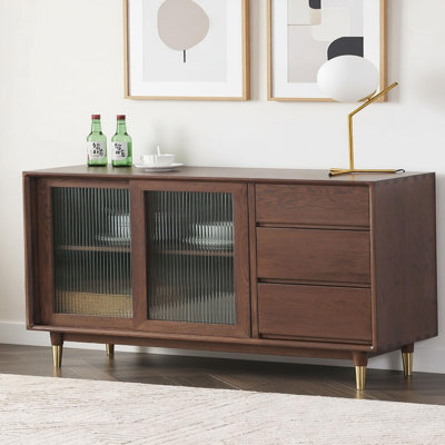 Simple and Luxurious Solid Wood Storage Sideboard