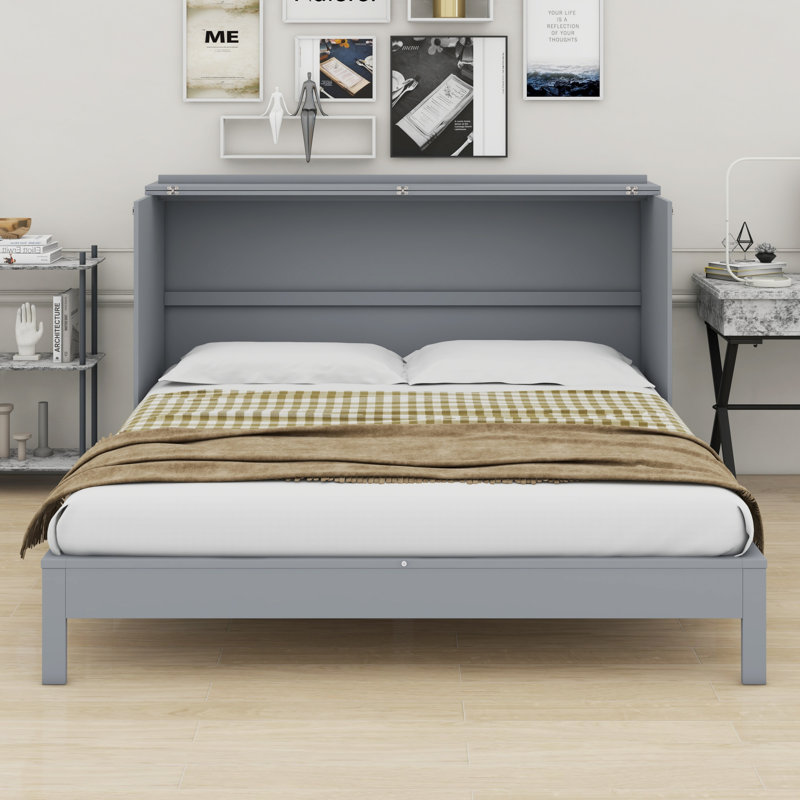 Lit escamotable avec grands tiroirs Murphy, Gris