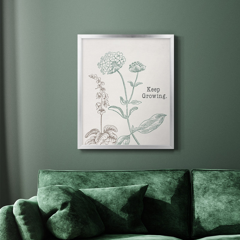 «Keep Growing», toile encadrée de qualité supérieure - prête à être accrochée, Argent, H 24 po x l 20 po