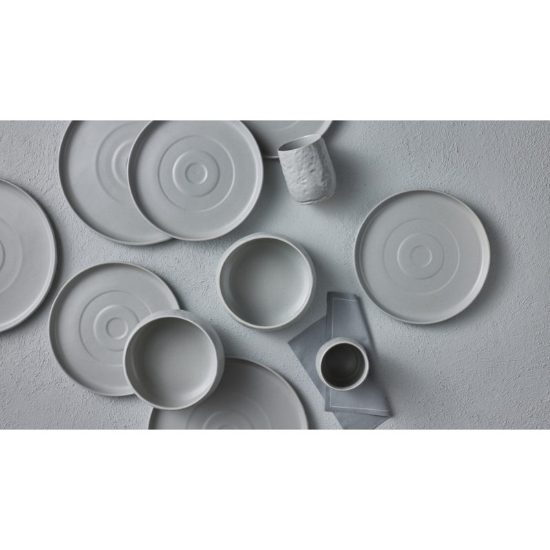 Stone by Mercer Project Shosai 32-Piece Dinnerware Set Stoneware, Gray Speckled