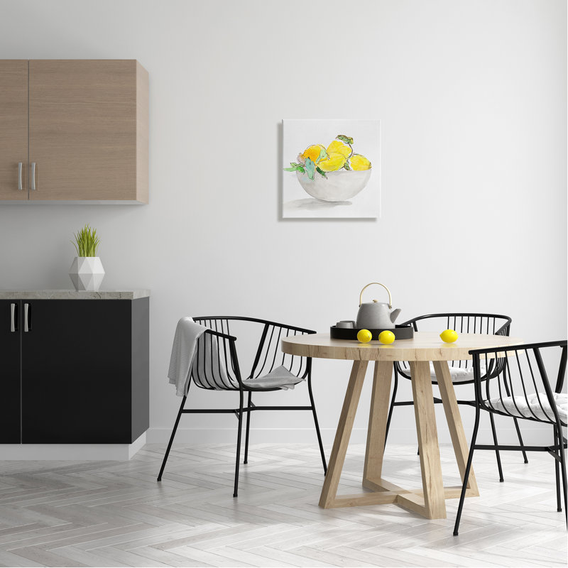 «Lemon Bowl», peinture sur toile par Lanie Loreth, H 17 po x l 17 po x P 1,5 po