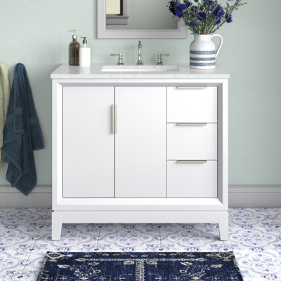 Brooklane 36'' Single Bathroom Vanity with Marble Top