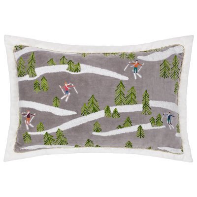 Winter Alpine Abstract Rectangular Cushion