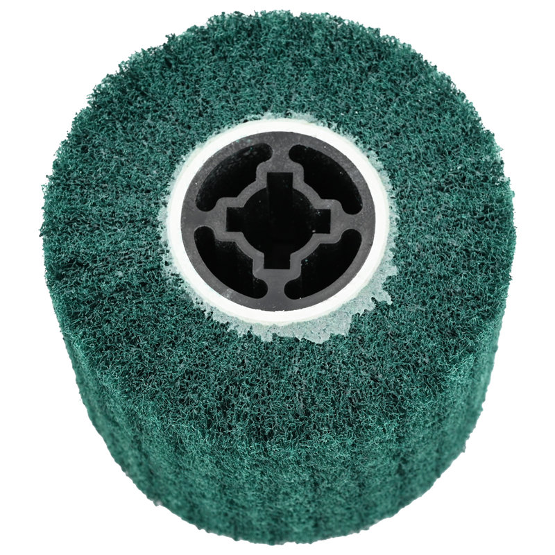 Sanding Roller Set Of 3 Brown Synthetic Fibres And Fabric, Green