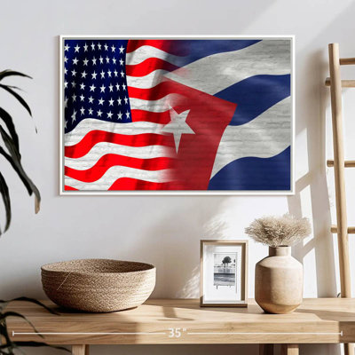 Drapeau américain et cubain