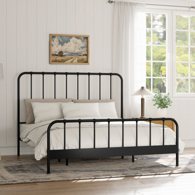 Sebbie Metal Complete Bed With Polydeck, Black