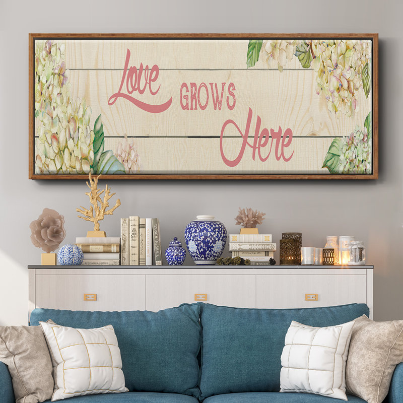 Love Grows Here- Framed Canvas
