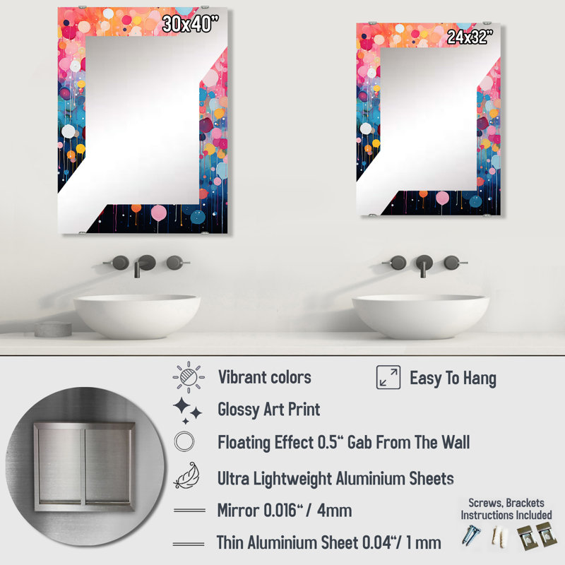 Murby - Miroir mural Pop Art MIR135790, 40 po x 30 po