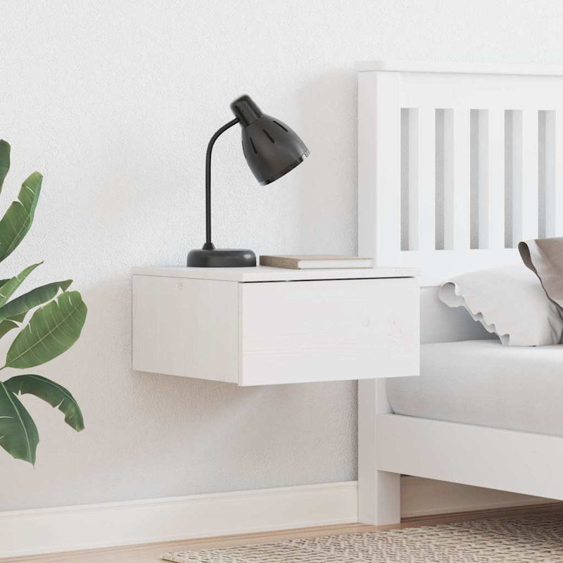 Bedside Table 37 X 35 X 18.5 Cm Solid Pine Wood, Black Oak