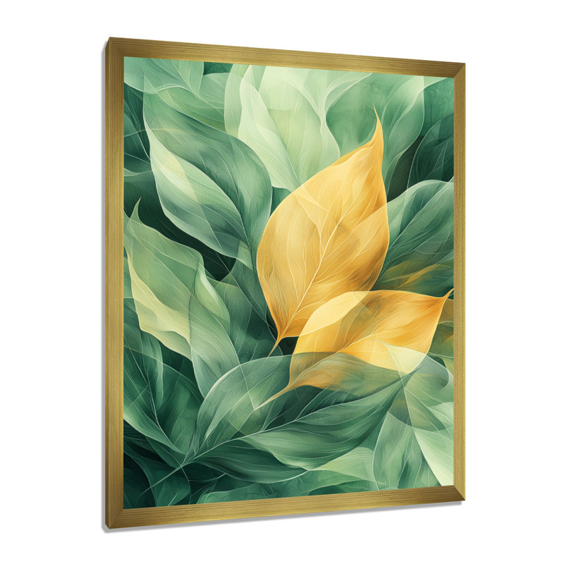 Coleton - Floral Canvas Prints, 44" H x 34" W, Framed Print, Gold