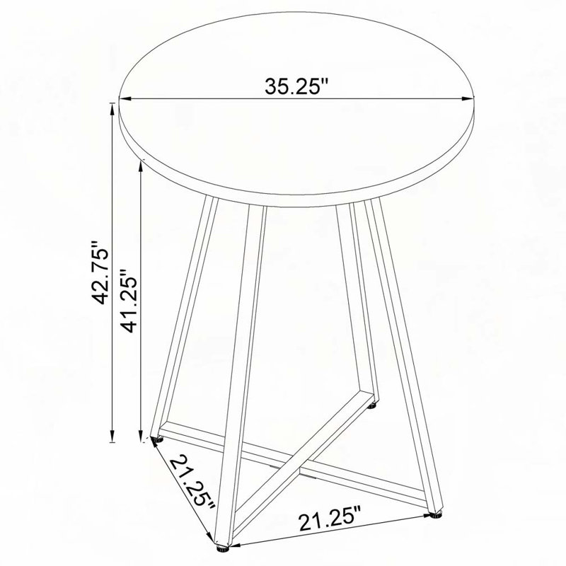 Table bistro ronde 35 po