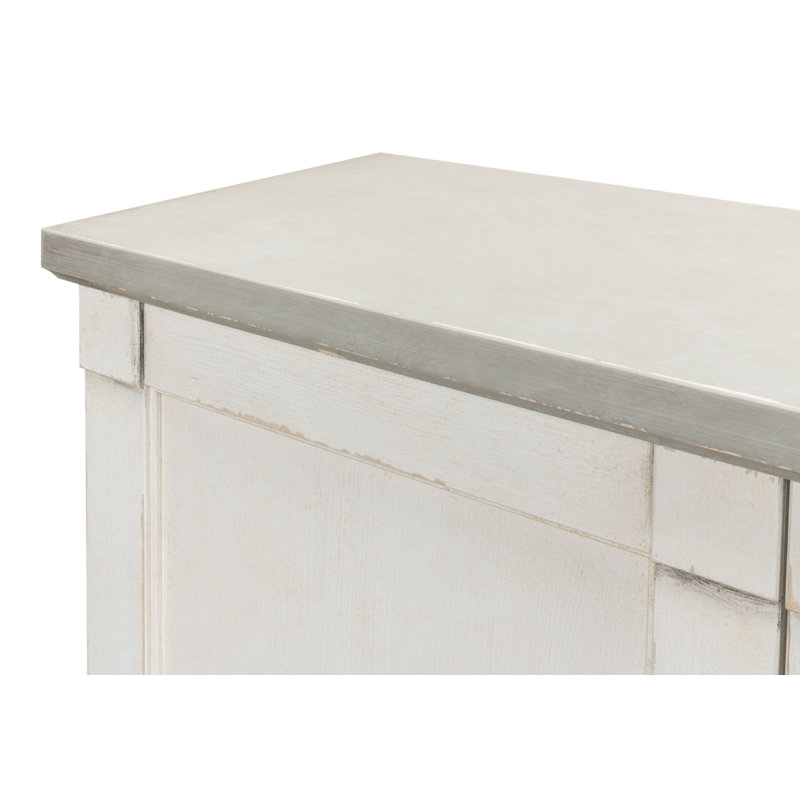 Boxholm 112'' W Solid Wood Sideboard, White/White