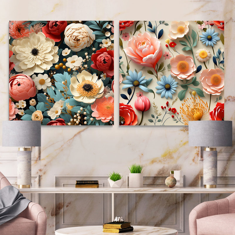 Flavio - Ensemble de 2 art mural en verre acrylique, H 16 po x l 33 po