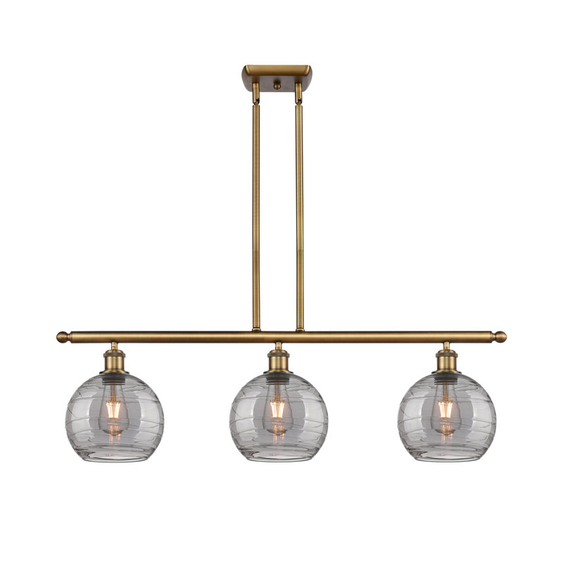 Luminaire suspendu pour îlot de cuisine 3 lumières Ellington, Laiton brossé