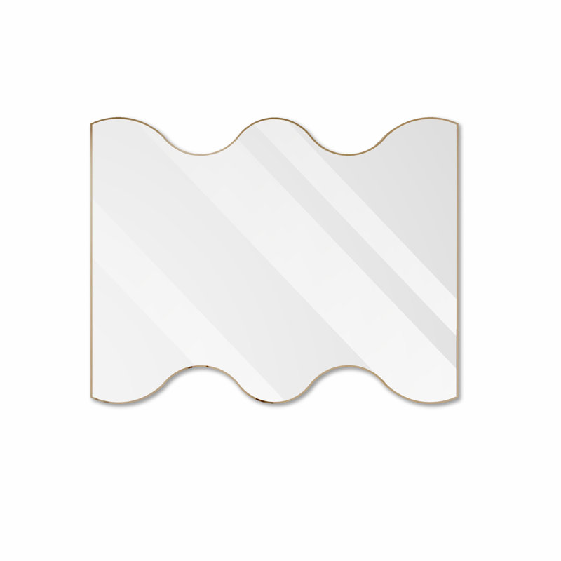 Ahlivia Metal Wavy Mirror, Gold