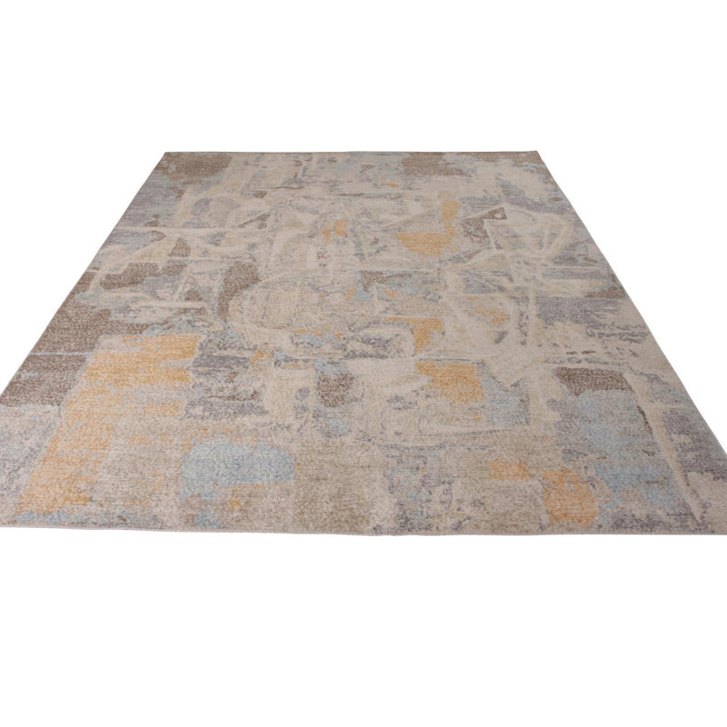 Distressed Homage Hand Knotted Wool Abstract Area Rug, Rectangle 15' x 24'