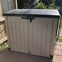 Keter Store-It-Out Max 5 x 3 FT Horizontal Garbage Storage Bin Shed with  Lockable Weather-resistant Lid & Reviews