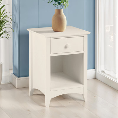 Kingsbury 44cm W Solid + Manufactured Wood Bedside Table