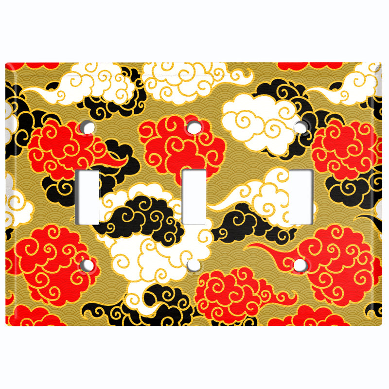 Patterned 3 - Gang Toggle Light Switch Standard Wall Plate