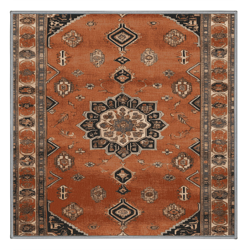Tapis brun lavable à la machine, Carré 3 pi