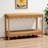 Kaden Rectangular & Scalloped 1-Open Shelf Console Table In Rattan, 31.36" H X 48.94" W X 19.86" D