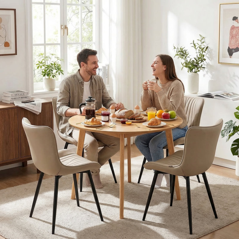 Comfortable Padded Dining Chairs with Back Easy Assembly Upholstered Side Chair, Accent Chairs for Kitchen, Dining Room