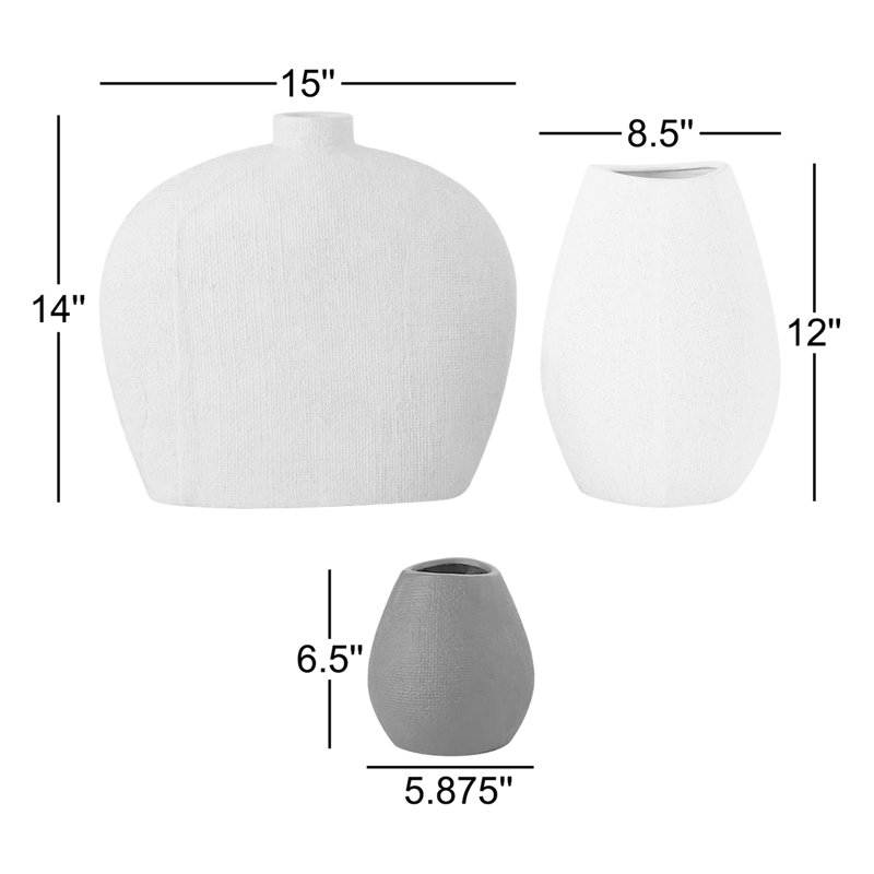 Ensemble de 3 vases en céramique Voltaire