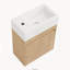 Meuble-lavabo suspendu de 47 cm (18,5 pouces) avec lavabo en résine à gauche ou à droite, charnières sans poignée à ouverture par simple pression et à fermeture douce