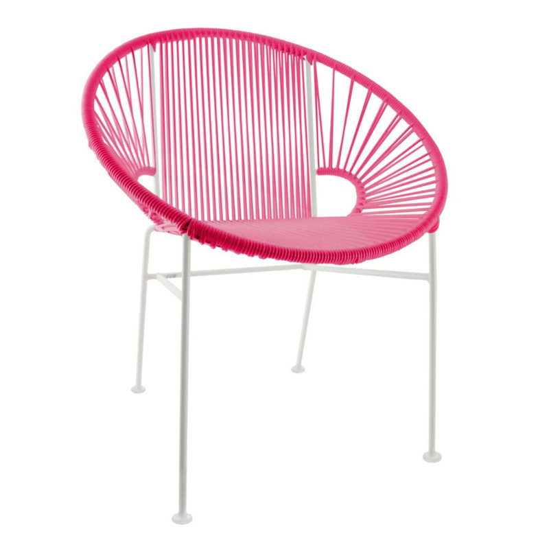 Chaise de salle à manger Concha, Blanc, Rose