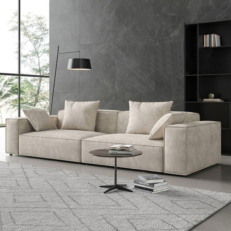 Coussin modulaire beige en polyester, H 28,35 po x l 110,24 po x P 39,37 po, 4, Beige