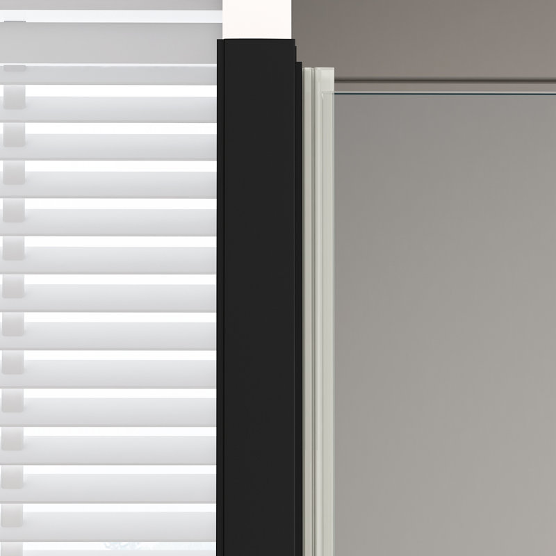 34" W x 76" H Pivot Frameless Shower Door with 5/16"(8mm) Clear Tempered Glass, Black