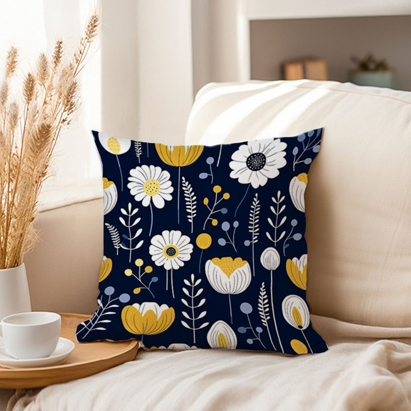 Botanical Scandinavian Flower Pattern VI, 20" H x 20" W