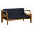 Arlen Outdoor Navy 4PC Chair Loveseat and Table Set
