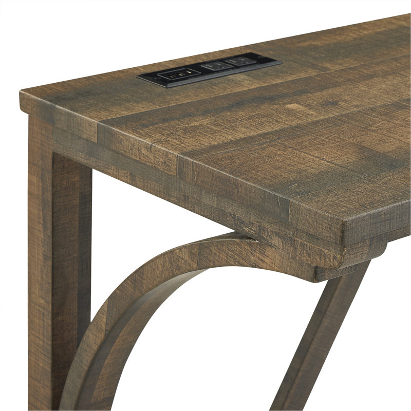 Ensemble de table de bar avec prise de courant, ensemble de table de bar et de chaises, ensemble de table de salle à manger 4 pièces, ensemble de table de petit déjeuner industriel, pour salon, salle à manger, salle de jeux